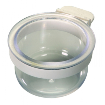 Miseczki na pokarm jajeczny - przeźroczyste z ŻÓŁTĄ obręczą - op. 10 szt.