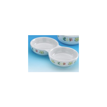 Podwójna miska ceramiczna - 21 cm