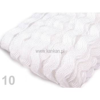 Taśma zygzak - biała - nr 10