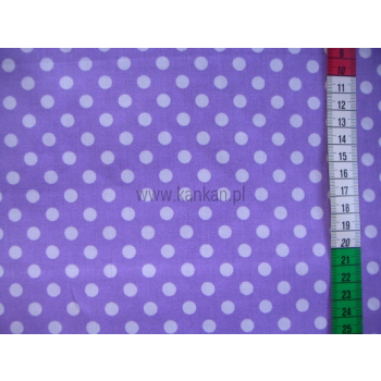 Tkanina bawełniana - kropki na fiolecie - 1035