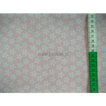 Tkanina bawełniana - robne kwiatki na różu - 1019
