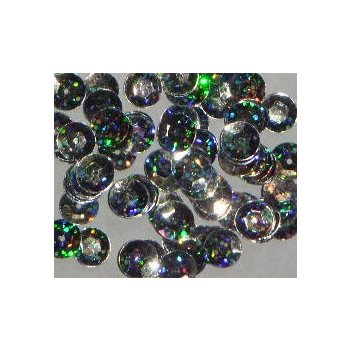 Cekiny "kapsle" - 8mm - srebrne z hologramem - 1.000 sztuk !!!